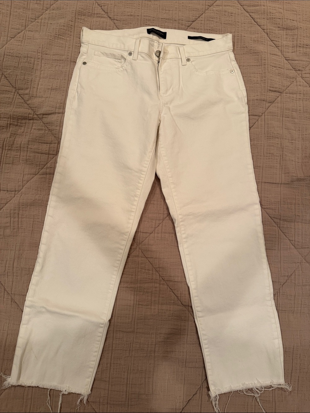 Banana Republic Cream Straight-Leg Jeans